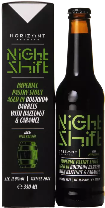 Horizont Night Shift 2024 Russian Imperial Stout Aged in Bourbon Barrels with Hazelnut & Caramel