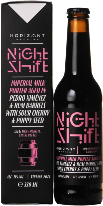 Horizont Night Shift 2024 Imperial Milk Porter Aged in Pedro Ximénez & Rum Barrels with Sour Cherry & Poppy Seed