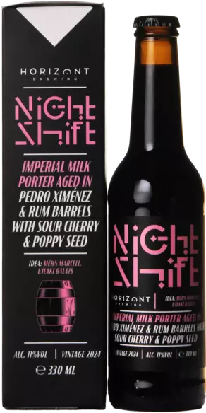 Horizont Night Shift 2024 Imperial Milk Porter Aged in Pedro Ximénez & Rum Barrels with Sour Cherry & Poppy Seed