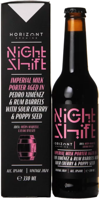 Horizont Night Shift 2024 Imperial Milk Porter Aged in Pedro Ximénez & Rum Barrels with Sour Cherry & Poppy Seed