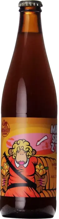 Monkey Browar Matka Siedzi Z Tylu