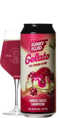 Funky Fluid Gelato: White Choc Lamponi