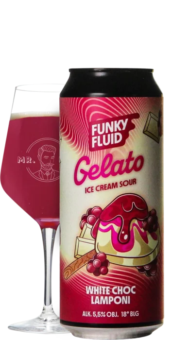 Funky Fluid Gelato: White Choc Lamponi